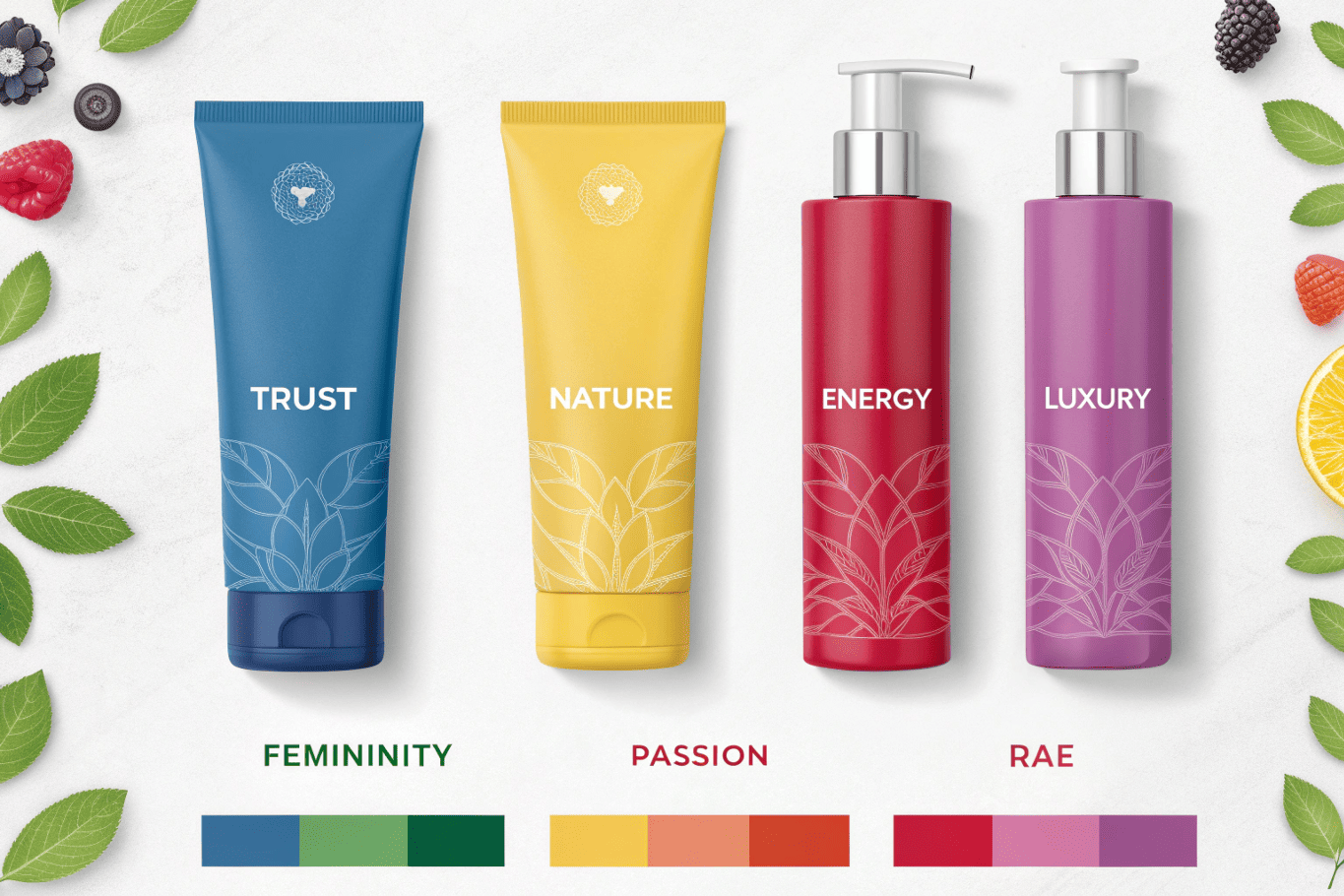 Cosmetic packaging color tubes, trust nature energy luxury