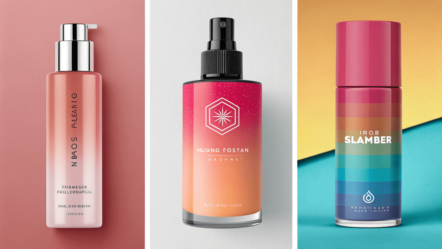 collage of cosmetic packaging styles for established, indie, and influencer brands