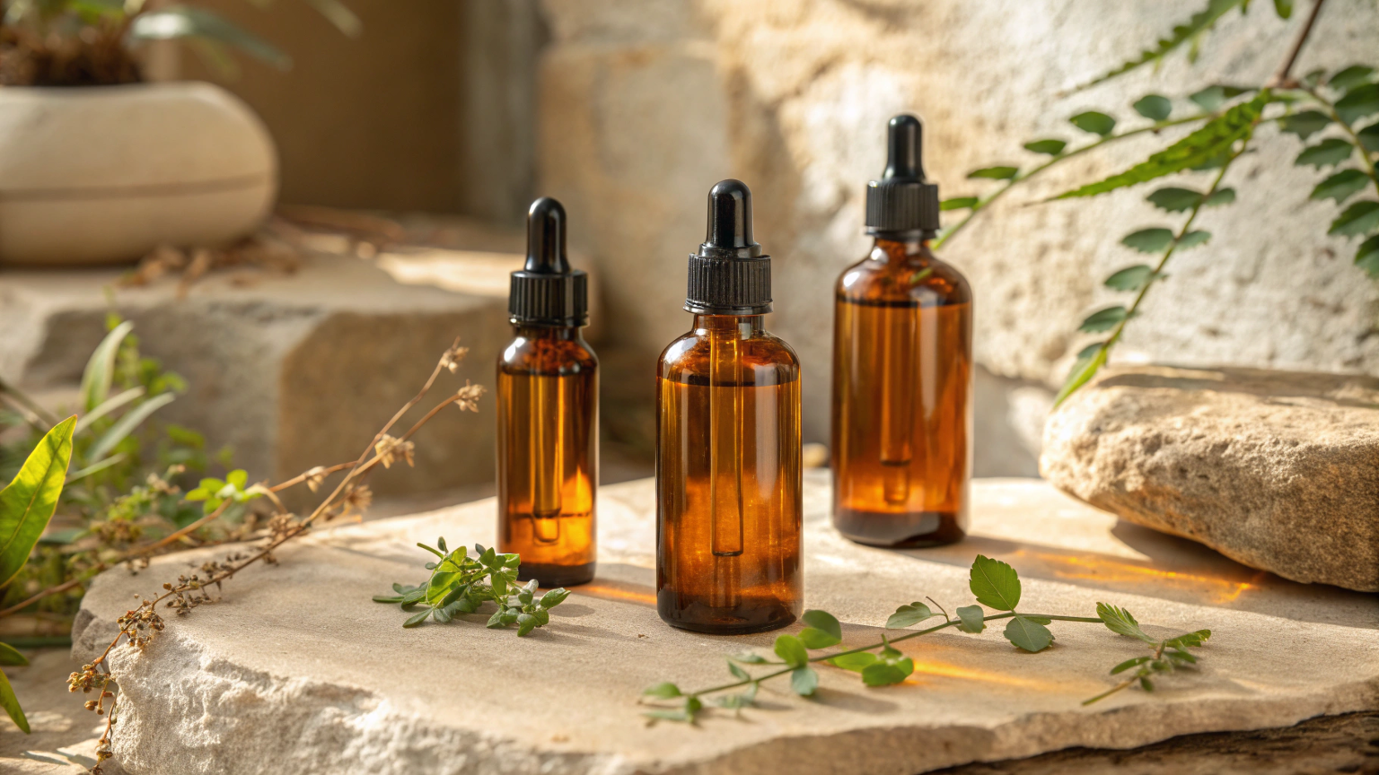 amber glass bottles protecting formula