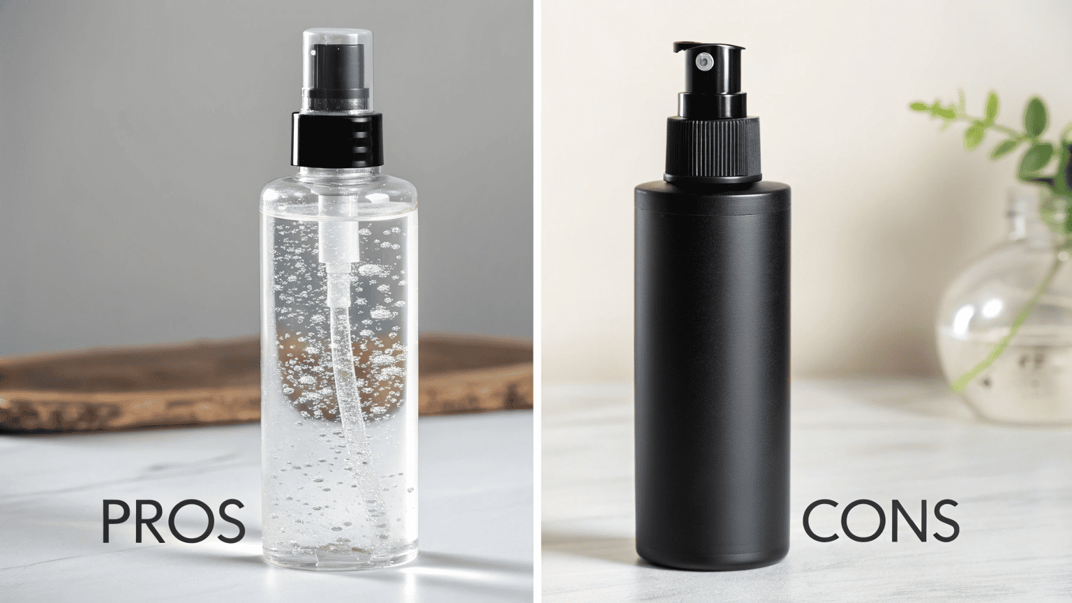 Scientist testing skincare formula with plastic bottle