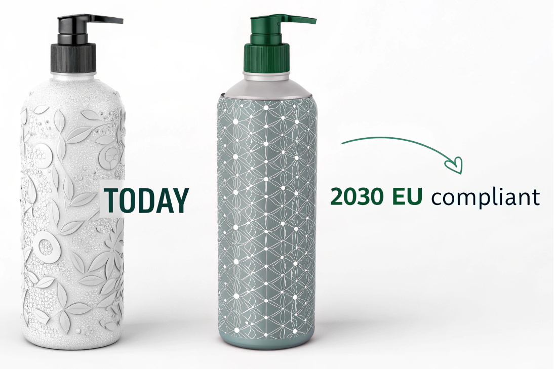 Consumer enjoying beauty product aligned with packaging color