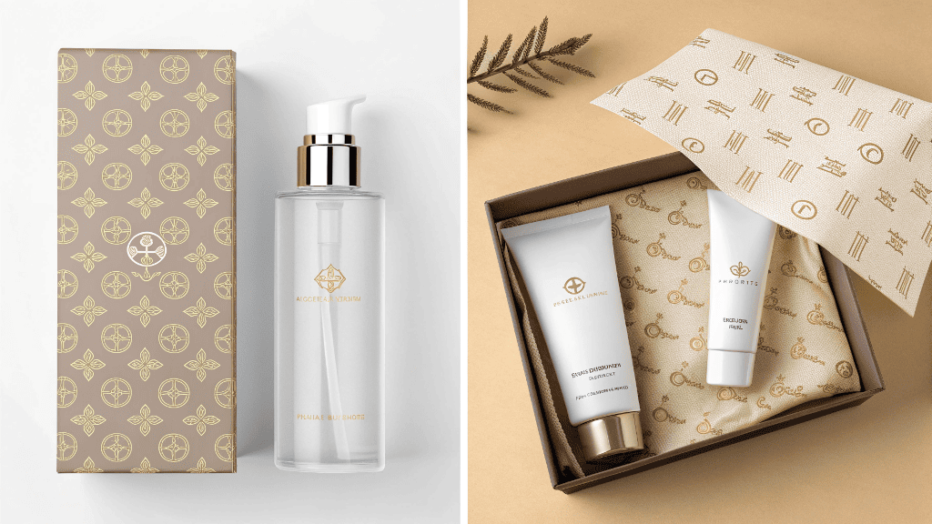influencer showcasing cosmetic packaging to phone camera