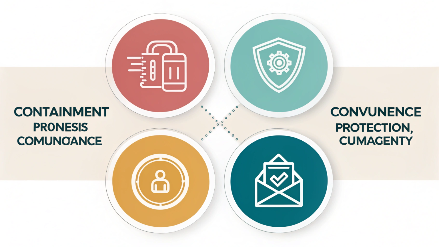 An infographic with icons showing containment, protection, convenience, and communication as the four essentials of packaging