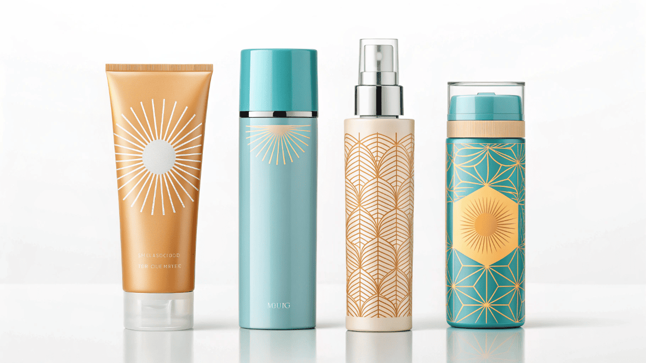 A lineup featuring a sunscreen stick, a fine-mist spray, and an ultra-light squeeze tube showing modern packaging formats