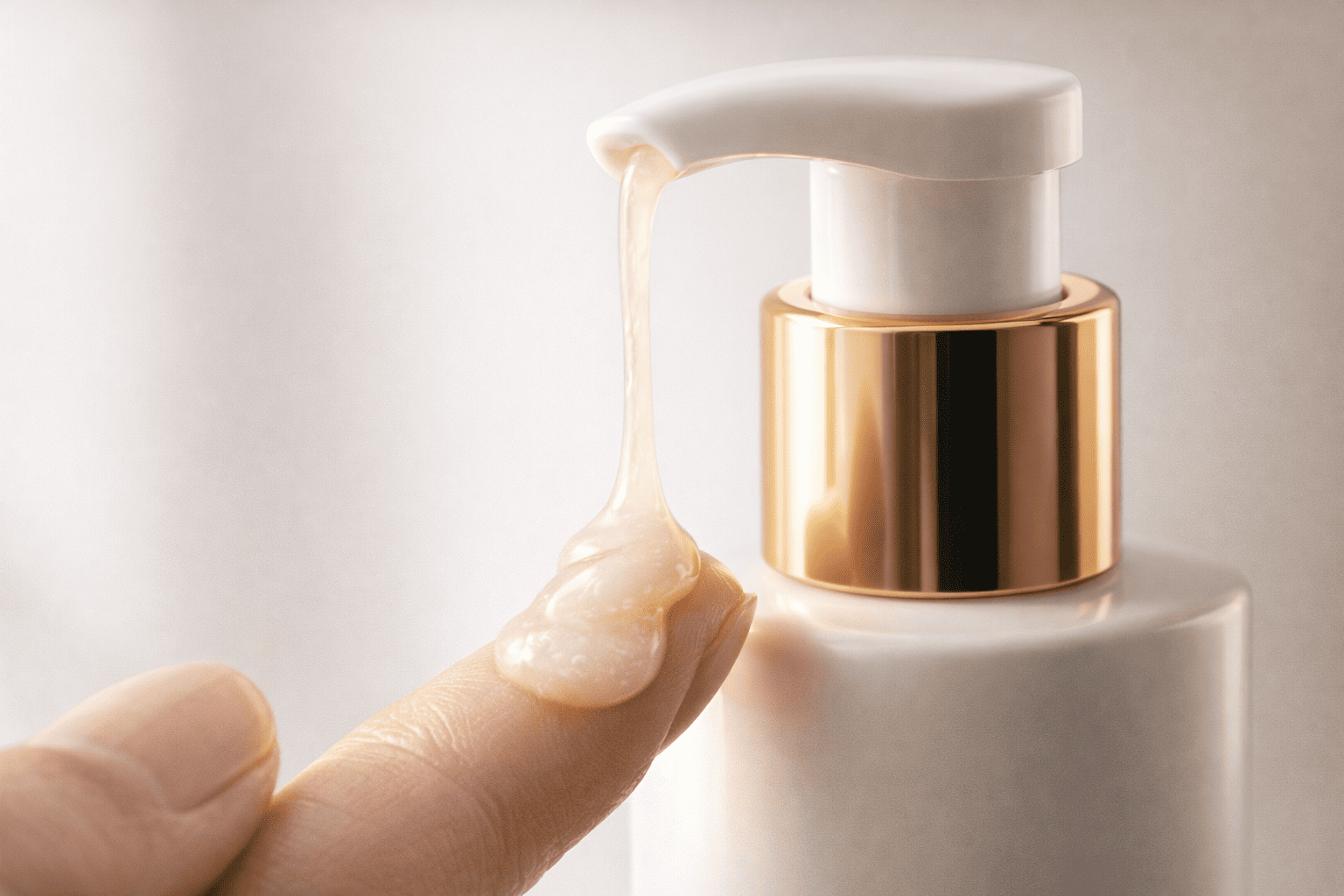 A treatment pump dispensing a controlled amount of thick cream or serum in a clean single dose