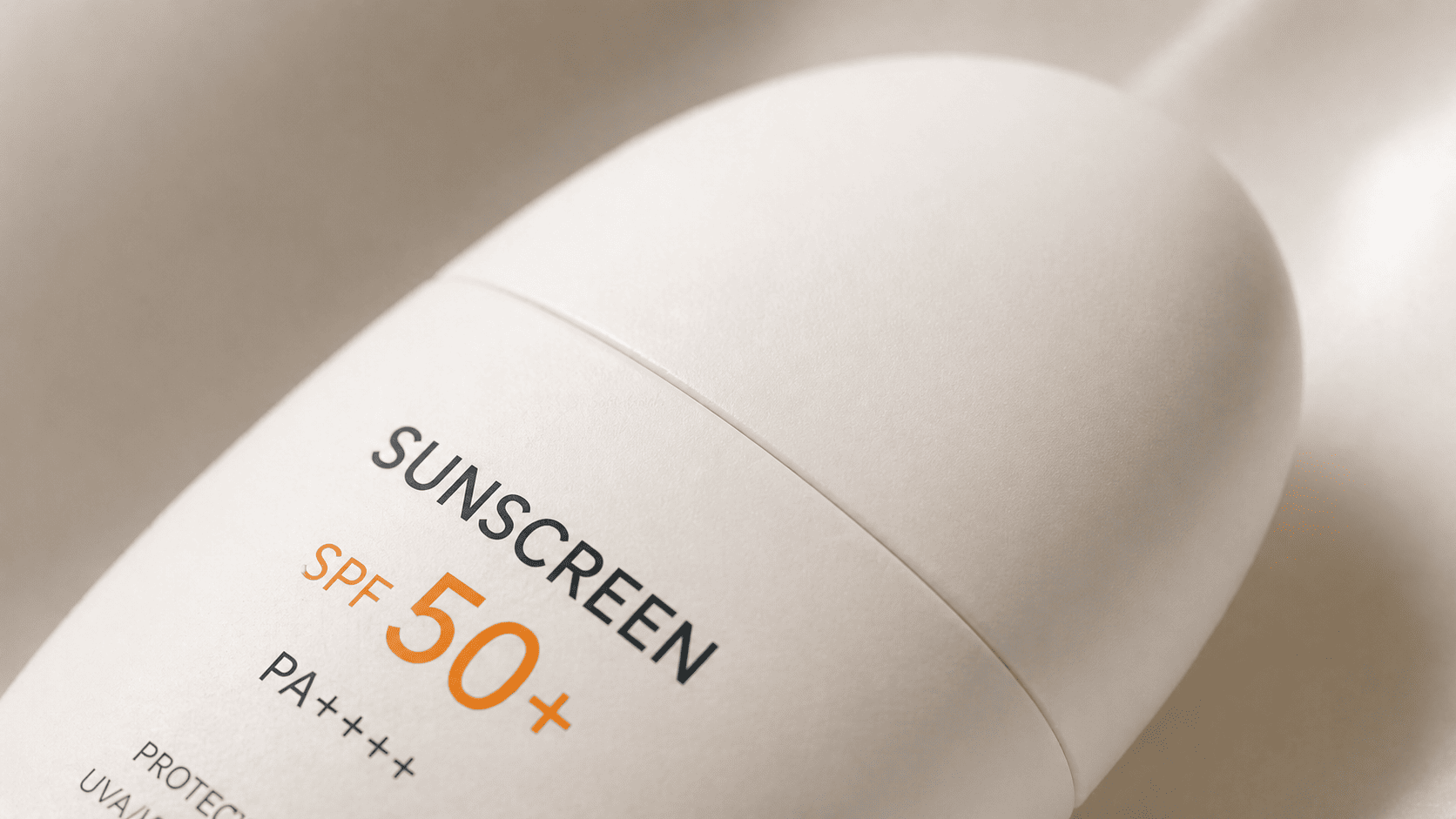 A close-up of a perfectly molded sunscreen bottle showing clean seams and a smooth matte surface finish