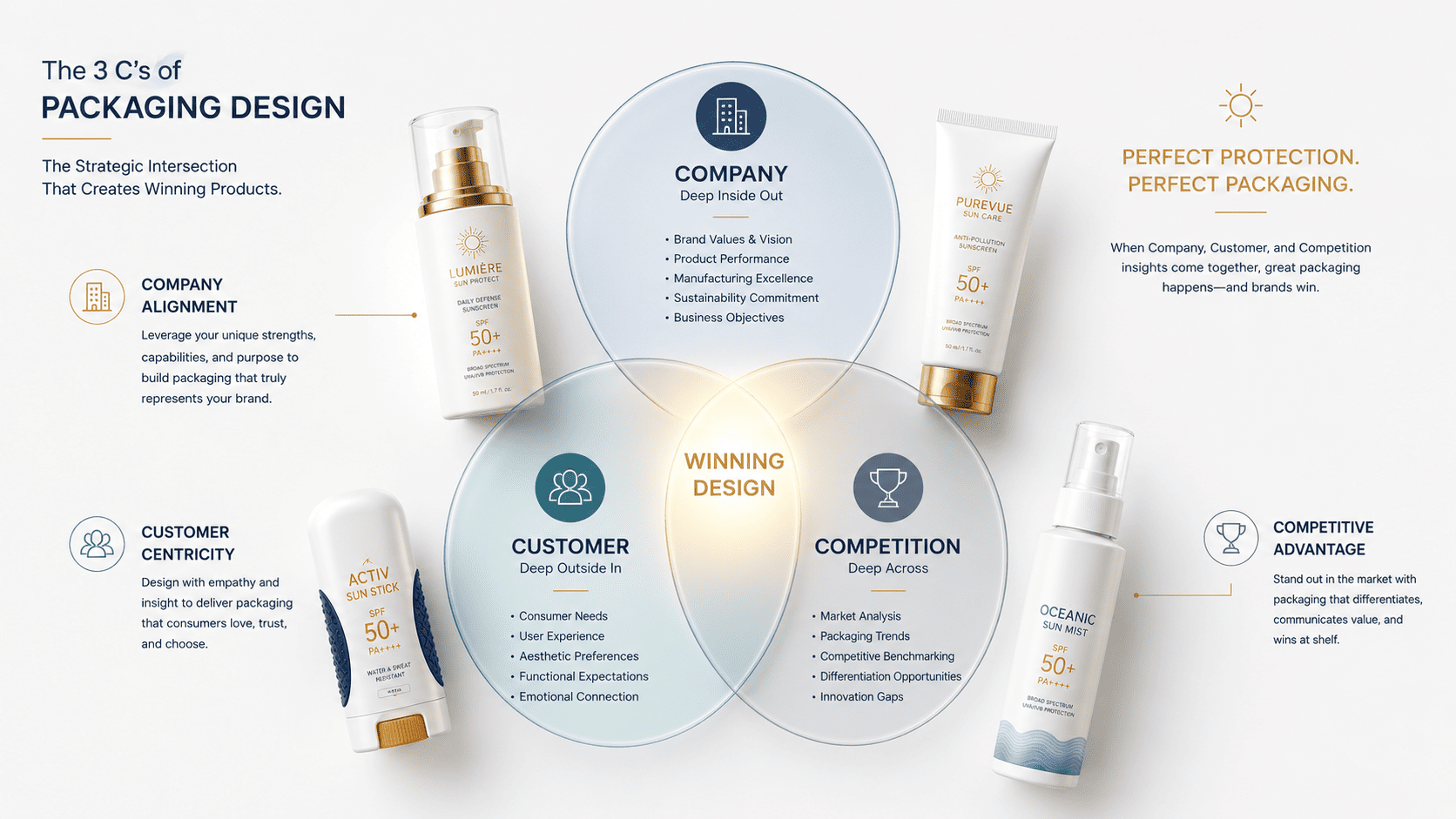 Sunscreen packaging design based on brand positioning customer and competition analysis