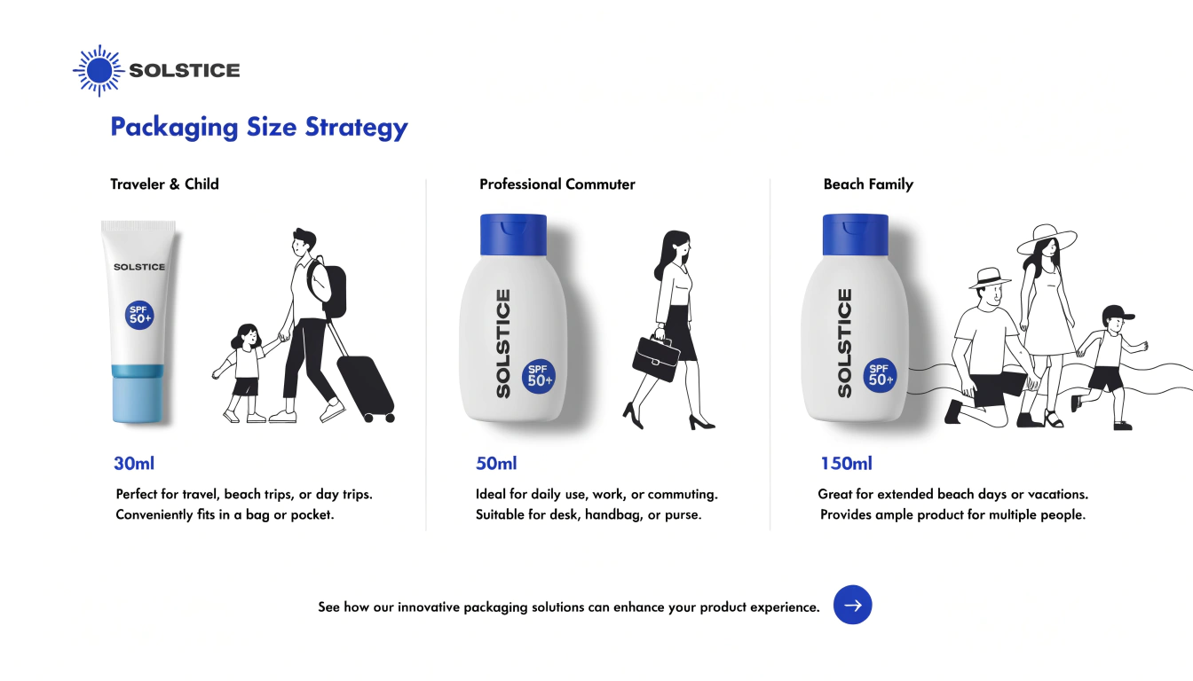 Premium 50ml sunscreen bottle designed for daily facial sunscreen use and travel convenience